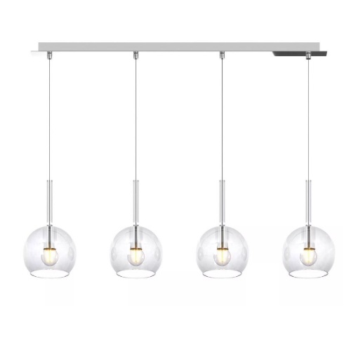 Immagine di Lampadario In Linea Per Cucina 4 Luci Sfere Vetro Future 1155 S4RP Top Light