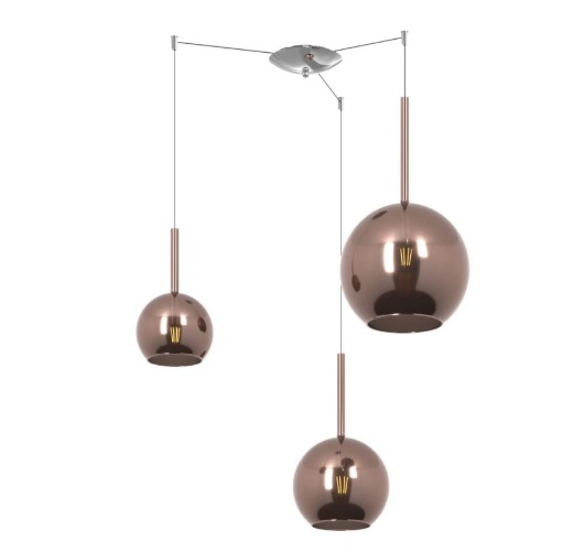 Picture of Lampadario Per Salotto Moderno Con Decentramento 3 Luci Sfere Vetro Future Top Light