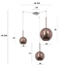 Immagine di Lampadario Per Salotto Moderno Con Decentramento 3 Luci Sfere Vetro Future Top Light