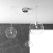 Immagine di Lampadario Per Salotto Moderno Con Decentramento 3 Luci Sfere Vetro Future Top Light