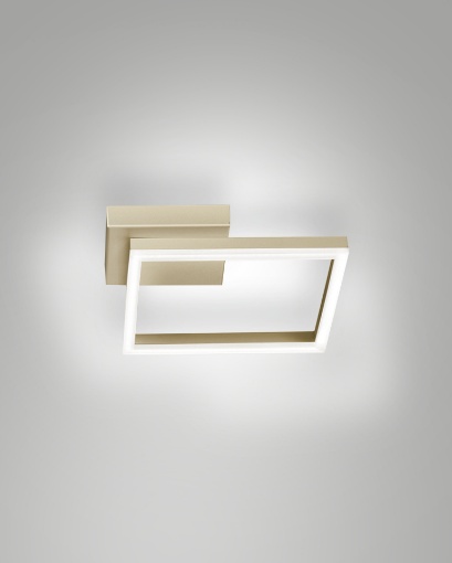 Immagine di Lampada Plafoniera Quadrato Oro Opaco Bard Led Dimmer Fabas