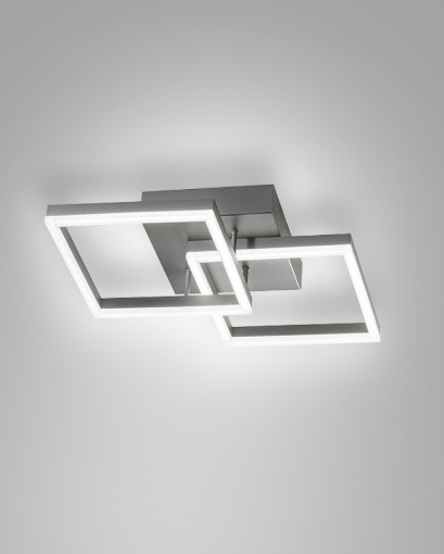 Picture of Plafoniera Soffitto Doppio Quadrato Led 39w Dimmer Bard Antracite Fabas