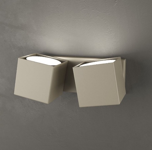 Immagine di Applique Da Parete Cubi Orientabili Design Moderno 2 Luci Led Gx53 Rotation Top Light