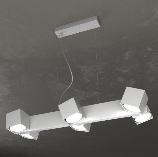 Immagine di Lampadario Squadrato 6 Cubi Orientabili Led Gx53 Rotation S6 Top Light