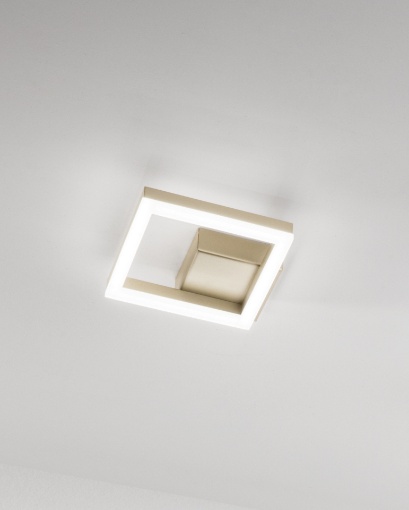 Immagine di Applique Quadrato Oro Opaco Led Dimmer Taglio di Fase Bard Fabas