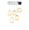 Immagine di Lampadario A Sospensione Cromo Con Pendenti Vetro Ambra Per Soggiorno Double Skin Top Light