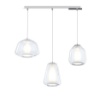 Immagine di Lampadario In Linea Per Tavolo 3 Luci Bocce Vetro Trasparente Double Skin Top Light