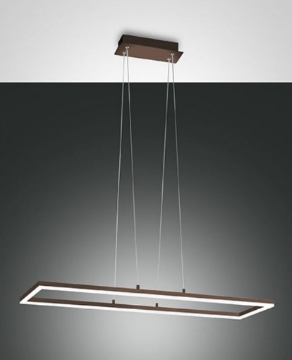 Immagine di Lampadario Corten Design Minimal Rettangolare Led 52w 3000k Dimmer Bard Fabas 