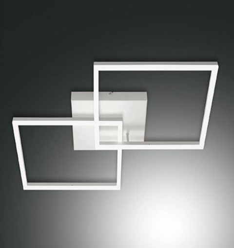 Picture of Grande Plafoniera Bianca Bard Doppio Quadrato Led 52w Dimmer Fabas