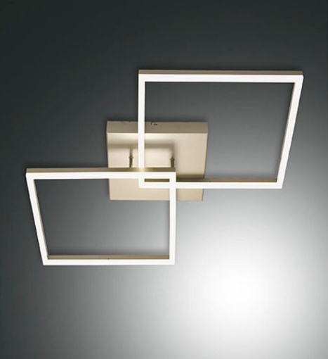 Picture of Lampadario a Plafoniera Bard Oro Doppio Quadrato Led 52w Dimmer Fabas