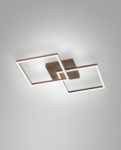 Picture of Plafoniera Moderna Corten Doppio Quadrato Bard Led 52w Dimmer Fabas