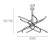 Immagine di Lampadario Design Moderno Curvo Led 69w 4000k Tornado 80cm Top Light