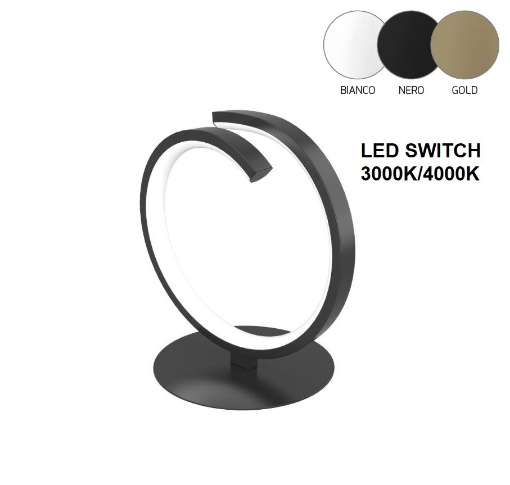 Immagine di Abatjour Da Comodino Moderna Led Design Curvo 12w 3000k-4000k Tornado Top Light