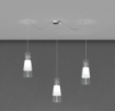 Picture of Lampadario Da Salotto Moderno Con Decentramento Coni Vetro Bianco Trasparente Top Light Cone