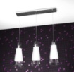 Picture of Lampadario Moderno Per Tavolo Cucina 3 Coni Vetro Bianco Trasparente Top Light Cone