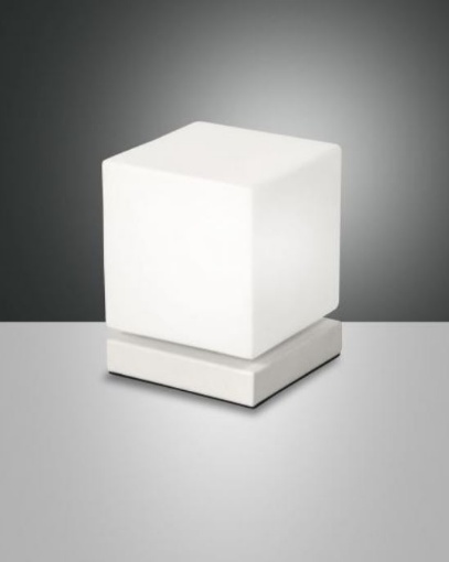 Immagine di Lumetto Moderno Cubotto Bianco Led Dimmer Brenta Fabas