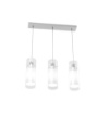 Immagine di Lampadario Da Tavolo 3 Luci In Linea Cilindri Vetro Bianco Trasparente Top Light Cilinder 1078/S3