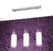 Immagine di Lampadario Da Tavolo 3 Luci In Linea Cilindri Vetro Bianco Trasparente Top Light Cilinder 1078/S3