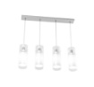 Immagine di Lampadario A Binario Per Cucina 4 Cilindri Vetro Bianco Trasparente Top Light Cilinder 1078/S4