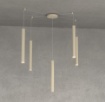 Immagine di Lampadario Da Soggiorno Con Decentramento Cilindri Pendenti 5 Luci Round Tube Top Light 1174/S5