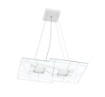 Immagine di Lampada A Sospensione Led Per Cucina Moderna Vetro Sagomato Bianco 2 Luci Gx53 Focus Top Light 1199