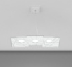 Immagine di Lampadario Led Per Tavolo Cucina Vetro Bianco Sagomato 3 Luci Gx53 Focus Top Light 1199