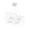 Immagine di Lampadario Squadrato Vetro Bianco 4 Led Gx53 Per Soggiorno Moderno Focus Top Light 1199