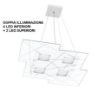 Immagine di Lampadario Doppia Illuminazione Led Gx53 Vetro Squadrato Per Soggiorno Focus Top Light 1199