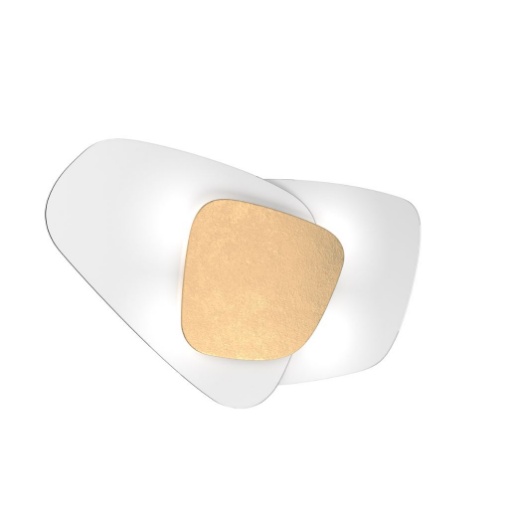 Immagine di Lampada Parete Soffitto Moderna Vetro Metallo Foglia Oro Strategy 1196PLP-FO