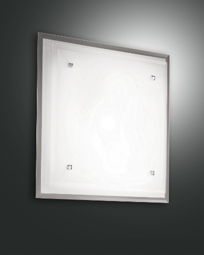 Picture of Lampada da Soffitto Lastra Vetro Bianco Quadrata 40x40 cm Maggie 2xE27 Fabas 