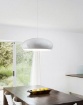 Immagine di Grande Sospensione Cupola Metallo Bianco 1xE27 Lodge Ø60 cm Fabas