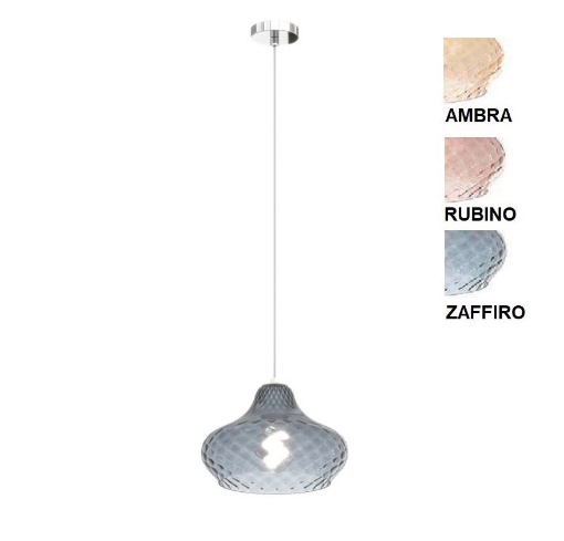 Immagine di Lampadario A Sospensione Campana Pendente Vetro Colorato 25cm Per Cucina Dress Top Light 1191