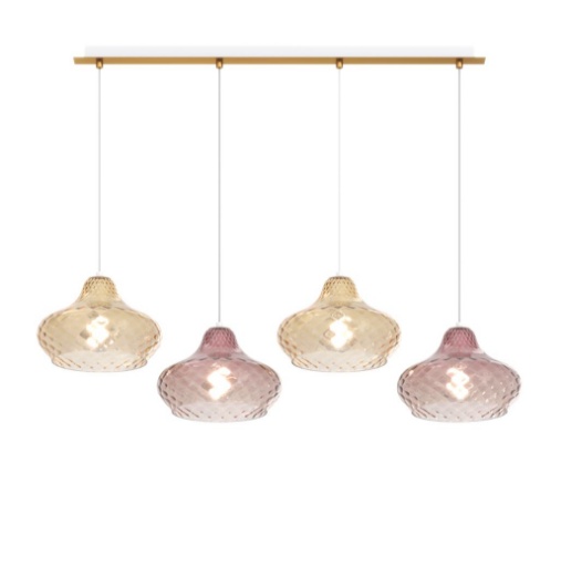 Immagine di Lampadario Per Tavolo Moderno Binario 3 Vetri Colorati Dress Top Light 1191