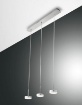 Immagine di Lampadario Moderno 3 Luci In Linea Led 24w Per Isola Dunk Alluminio Fabas