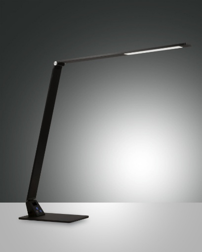 Immagine di Lampada Nera da Scrivania Led 12w Touch con Braccio Flessibile Wasp Fabas