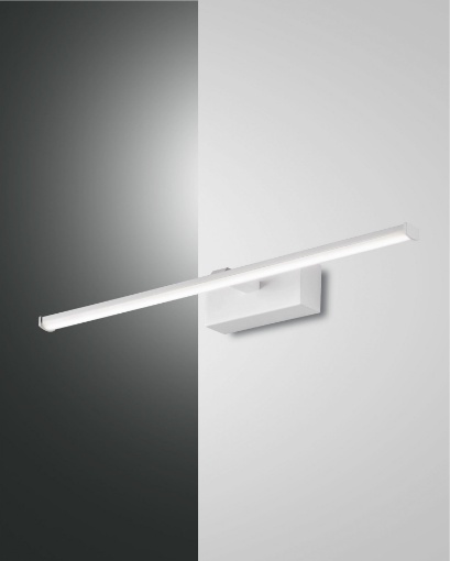 Immagine di Applique Bianca Specchio Bagno Nala Led Lineare L.50 cm IP44 Fabas