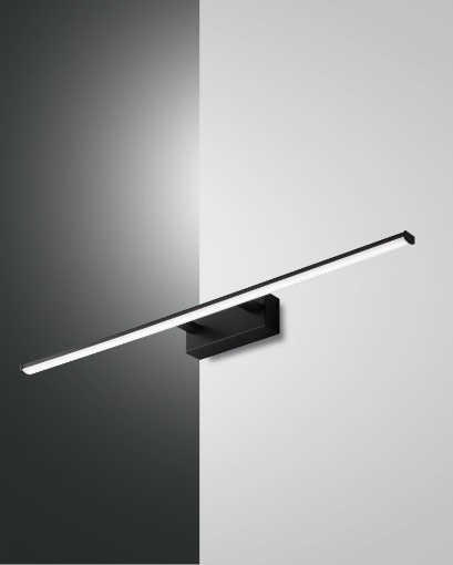 Immagine di Applique Nera Specchio Bagno Led 15w Nala L.75 cm IP44 Fabas  