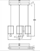 Immagine di Sospensione Rettangoli 3 Diffusori Coni Led 24w Sirio Bianca Fabas 