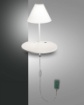 Picture of Applique Bianca Led Camera da Letto Goodnight con Mensola e Paralume Vetro Fabas 