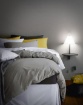 Immagine di Applique Bianca Led Camera da Letto Goodnight con Mensola e Paralume Vetro Fabas 