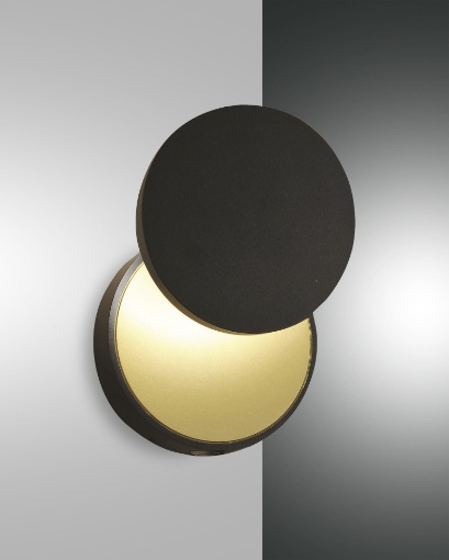 Immagine di Applique Design Nero e Oro Ara Touch Led 8+4w Luce Decorativa + Spot Lettura Fabas 