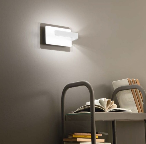 Immagine di Applique Led Design Moderno Bianco Luce Indiretta Lambda Fan Europe