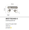 Immagine di Binario Moderno Faretti Led GU10 Orientabili Nickel Parete Soffitto Techno Fan Europe