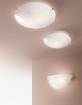 Immagine di Lampada Rotonda da Soffitto Paralume Vetro Bianco Decorato Ø40 cm Magma 2xE27 Fabas