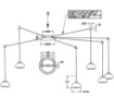 Immagine di Lampadario Led da Cucina 6 Luci con Decentramento Vetri Bianchi Arabella Fabas 