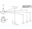 Immagine di Lampadario da Cucina 4 Luci Led Paralumi Vetro Bianco con Decentramento Arabella Fabas