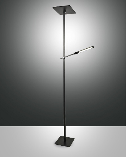 Immagine di Lampada da Terra Led da Studio con Spot Lettura Ideal Nera Fabas