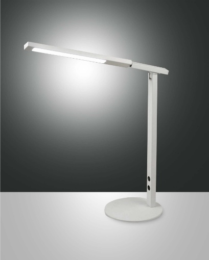 Immagine di Lampada da Tavolo Bianca per Ufficio con Diffusore Led CCT Orientabile Ideal Fabas 