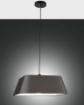 Immagine di Lampadario Camera da Letto Allegra Paralume Quadrato 45x45 cm Tessuto Nero Fabas