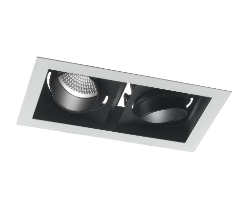 Immagine di Faretto Da Incasso Rettangolare 2 Luci Orientabili Led 20w Apollo Intec Light